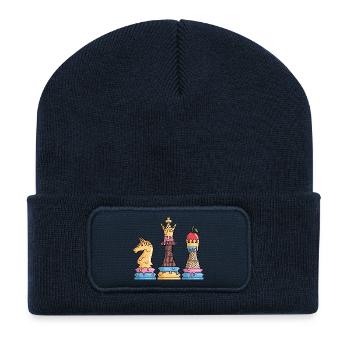 Schachfiguren Eiscreme Schachspiel Kinder Schach - Recycled Patch Beanie - french navy - Front