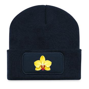Orchidee - Recycelte Patch Beanie - French Navy - Vorne