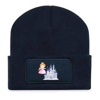 Princess in front of snow castle - Recycled Patch Beanie - french navy - Front
