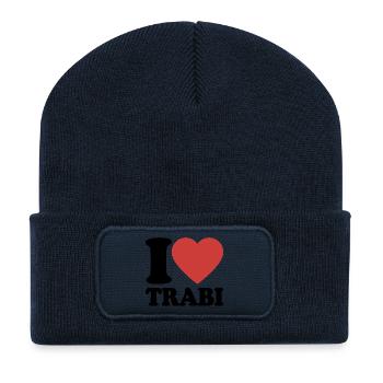 Ich liebe Trabi Herz Retro-Design - Recycelte Patch Beanie - French Navy - Vorne