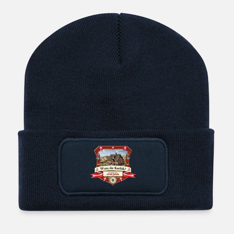 Wozu Karibik? Ich will nach Hvide Sande! - Recycelte Patch Beanie - French Navy