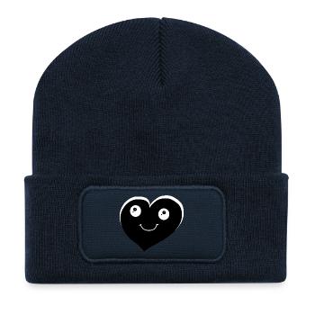 Black Heart Hearts Emotions - Recycled Patch Beanie - french navy - Front