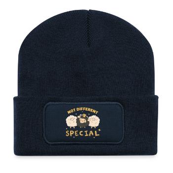 Lustig Schwarzes Schaf Spezielle Person  - Recycelte Patch Beanie - French Navy - Vorne