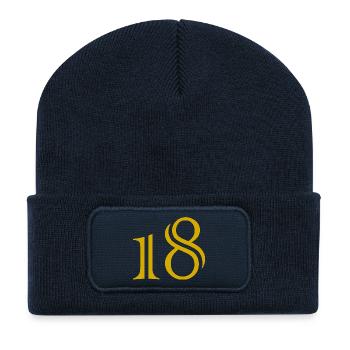 18. 18 YEARS OLD. 18th ANNIVERSARY. 18 BIRTHDAY. - Recycled Patch Beanie - french navy - Front