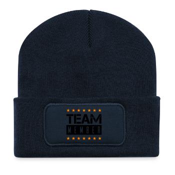 team_member - Beanie recyclé à patch - bleu marine - Devant