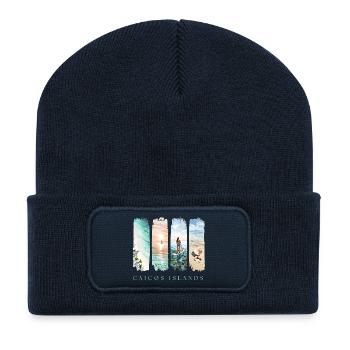 Caicos Islands Design – Caribbean Beach Motif - Recycled Patch Beanie - french navy - Front