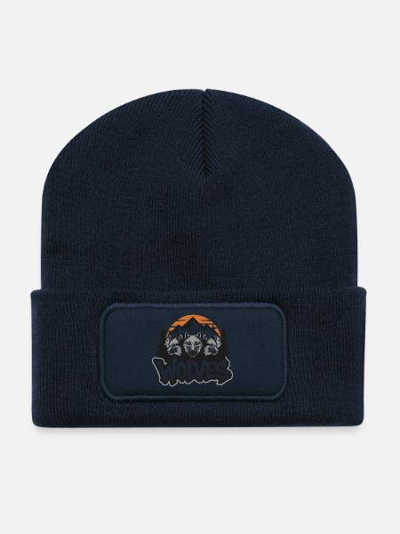 Three Wolves - Recycled Patch Beanie - french navy