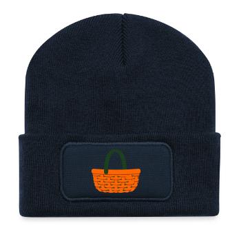 Cueilleur de champignons tressés - Beanie recyclé à patch - bleu marine - Devant
