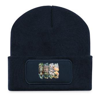 Mississippi Urlaub Travel – Südstaaten Charme - Recycelte Patch Beanie - French Navy - Vorne