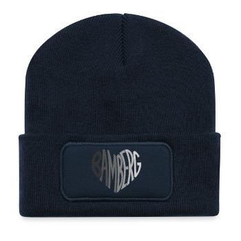 Bamberg Herz Typo - Recycelte Patch Beanie - French Navy - Vorne