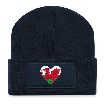 Wales Heart - Recycelte Patch Beanie - French Navy - Vorne