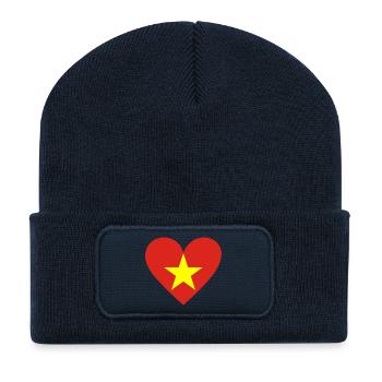 Vietnam Heart - Beanie recyclé à patch - bleu marine - Devant