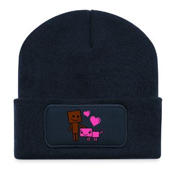 Heart Friends Robot Dog - Recycled Patch Beanie - french navy - Front