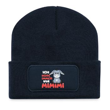 Ich Höre Immer Nur Ein Mimimi Esel - Recycelte Patch Beanie - French Navy - Vorne