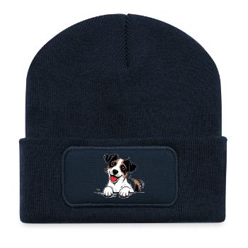 Jack Russell Terrier Paws Colored - Recycled Patch Beanie - french navy - Front