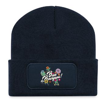 Bien le bourgeon ! - Beanie recyclé à patch - bleu marine - Devant