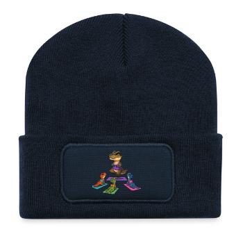 Dino Yoga Leader: Yoga Mats Parade - Recycled Patch Beanie - french navy - Front
