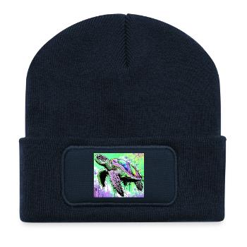 Schildkröte - Recycelte Patch Beanie - French Navy - Vorne