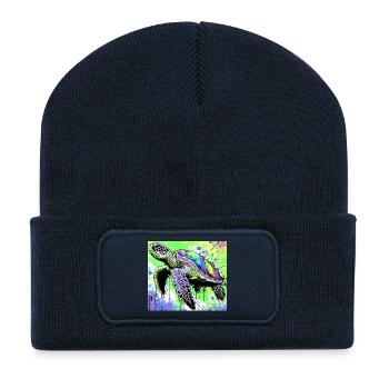 turtle - Recycled Patch Beanie - french navy - Front