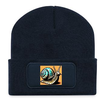Escargot - Beanie recyclé à patch - bleu marine - Devant