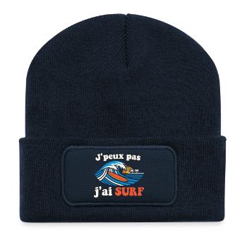 J'peux pas j'ai Surf - Beanie recyclé à patch - bleu marine - Devant