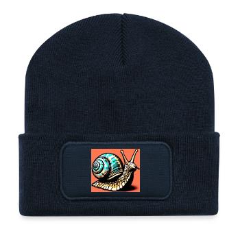 Escargot - Beanie recyclé à patch - bleu marine - Devant
