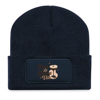 Dolce Vita Retro Espresso Martini - Recycelte Patch Beanie - French Navy - Vorne
