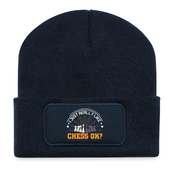 Chess Chess Player Chessboard - Recycled Patch Beanie - french navy - Front