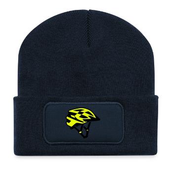 MTB Bicycle Helmet Silhouette - Recycled Patch Beanie - french navy - Front