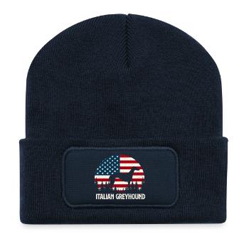 Italienischer Windhund Iggy Windhundrasse Pride - Recycelte Patch Beanie - French Navy - Vorne