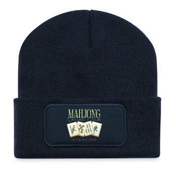 Mahjong Social Club Club Fliesen-Ding - Recycelte Patch Beanie - French Navy - Vorne