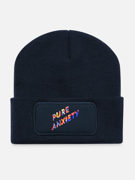 Punk Anxiety Neon-Splash - Recycelte Patch Beanie - French Navy