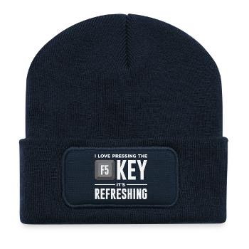 F5 Taste Programmierer - Recycelte Patch Beanie - French Navy - Vorne