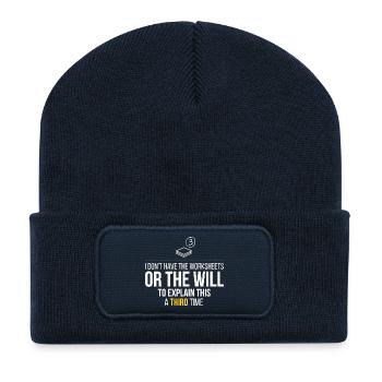 Third Time Frustration: No Worksheets - Recycled Patch Beanie - french navy - Front