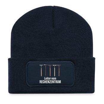 Leiter vom Rechenzentrum IT EDV Nerd Computer - Recycelte Patch Beanie - French Navy - Vorne