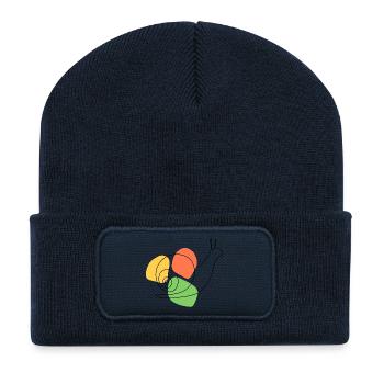 Abstract interpretation of the garden snail - Recycled Patch Beanie - french navy - Front