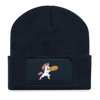 Funny Unicorn Pizza Rescue - Recycled Patch Beanie - french navy - Front