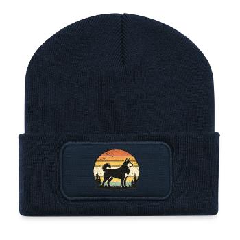Husky Retro Sunset - Recycled Patch Beanie - french navy - Front