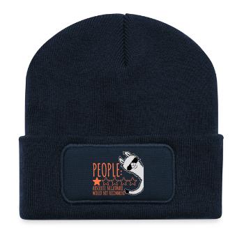 People Absolute Nightmare 1 Stern Review Lama Text - Recycelte Patch Beanie - French Navy - Vorne