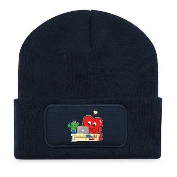 Mucki Home-Office - Recycelte Patch Beanie - French Navy - Vorne