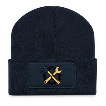 Hammer Schraubenschluessel Icon - Recycelte Patch Beanie - French Navy - Vorne