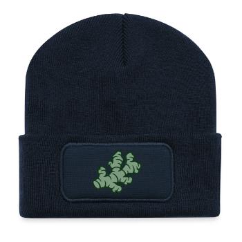 Ingwer Wurzel Grafik - Recycelte Patch Beanie - French Navy - Vorne