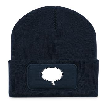 Sprechblase Design used - Recycelte Patch Beanie - French Navy - Vorne