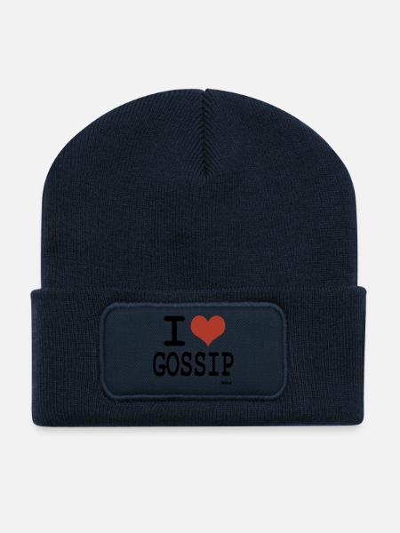 i love gossip by wam - Beanie recyclé à patch - bleu marine