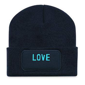 HAPPY FATHER'S DAY. DAD. FATHER'S DAY. FATHER. GOOD - Recycled Patch Beanie - french navy - Front