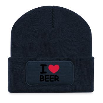 I Love Beer - Recycelte Patch Beanie - French Navy - Vorne