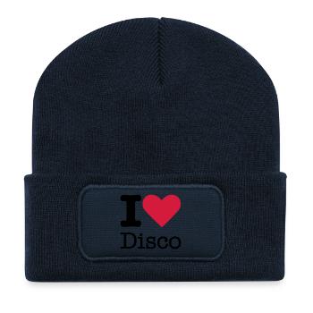 I Love Disco - Recycelte Patch Beanie - French Navy - Vorne