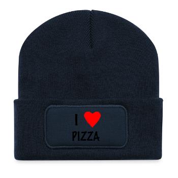 I Love Pizza - Recycled Patch Beanie - french navy - Front