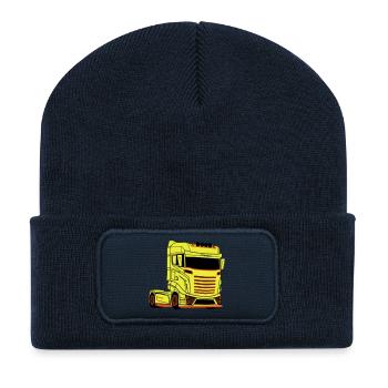 Chauffeur de camion Chauffeur de camion Camion Brummi - Beanie recyclé à patch - bleu marine - Devant