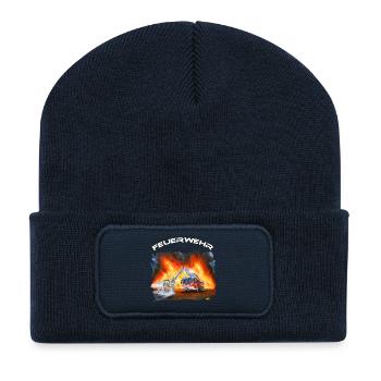 DLK Neu FW - Recycelte Patch Beanie - French Navy - Vorne